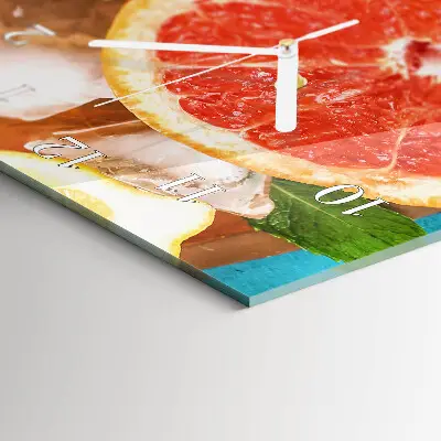 Vertikale glas wanduhr Grapefruit