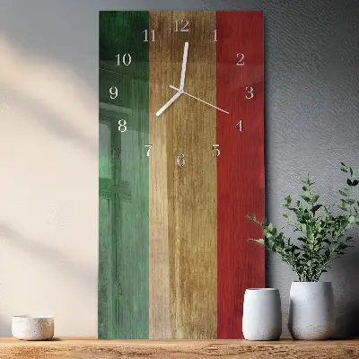 Wanduhr design ausgefallen vertikal Italienische Flagge