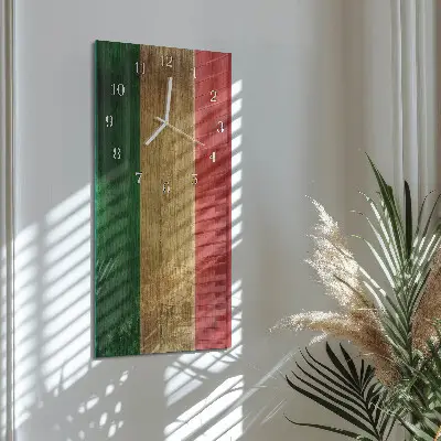 Wanduhr design ausgefallen vertikal Italienische Flagge