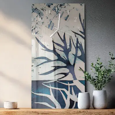 Vertikale glas wanduhr Zweigstellen