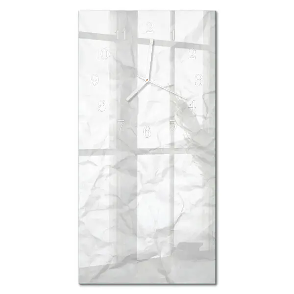 Vertikale glas wanduhr Ein Blatt Papier