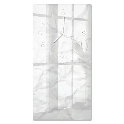 Vertikale glas wanduhr Ein Blatt Papier