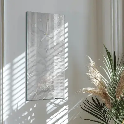 Vertikale glas wanduhr Ein Blatt Papier