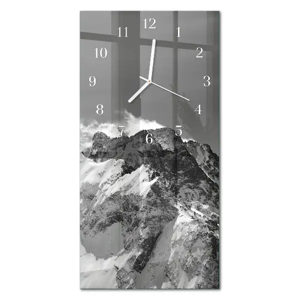 Vertikale glas wanduhr Berg