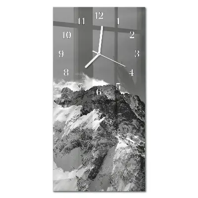 Vertikale glas wanduhr Berg