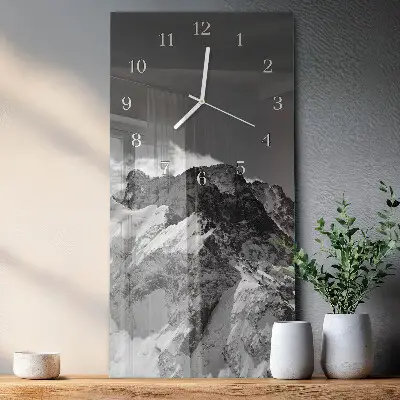 Vertikale glas wanduhr Berg