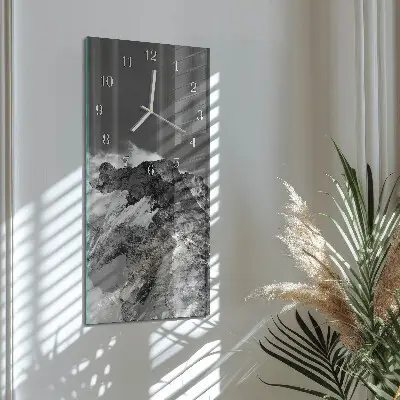 Vertikale glas wanduhr Berg