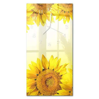 Vertikale glas wanduhr Sonnenblume