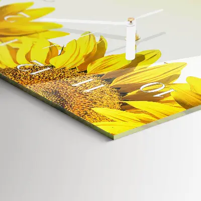 Vertikale glas wanduhr Sonnenblume