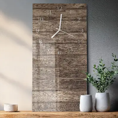 Vertikale glas wanduhr Holz