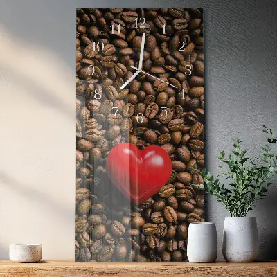 Moderne wanduhr vertikal Kaffeebohnen