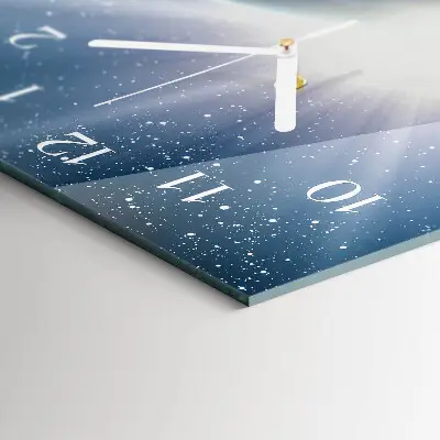 Vertikale glas wanduhr Das Universum der Erde