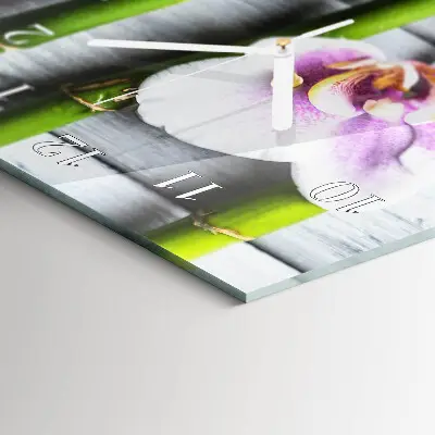 Wanduhr mit motiv vertikal Orchideenbambus