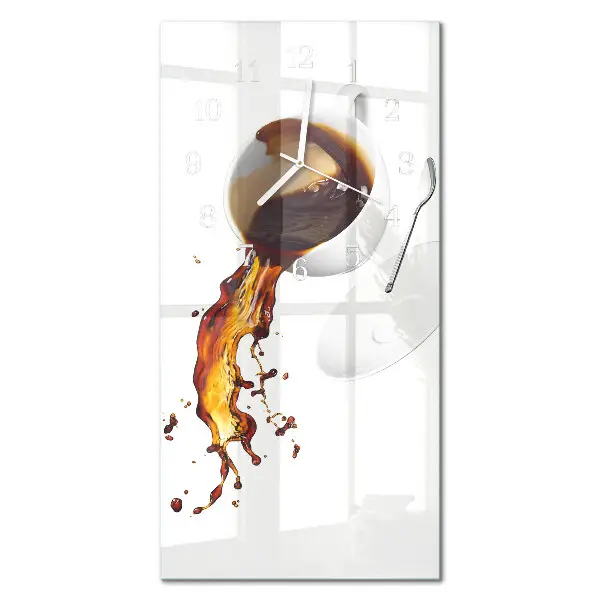 Wanduhr design ausgefallen vertikal Kaffee