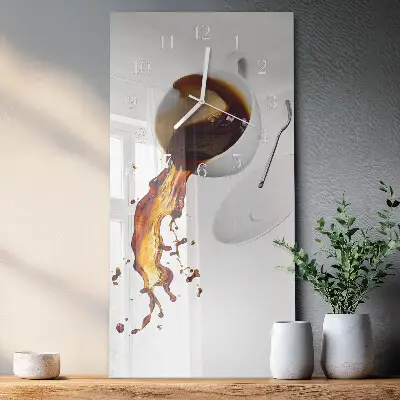 Wanduhr design ausgefallen vertikal Kaffee