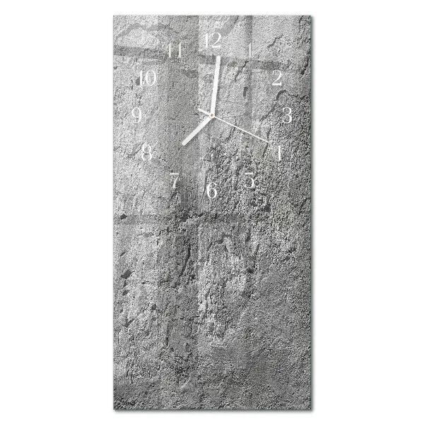 Vertikale glas wanduhr Betonwand