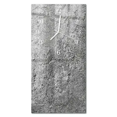 Vertikale glas wanduhr Betonwand
