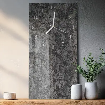 Vertikale glas wanduhr Graphit