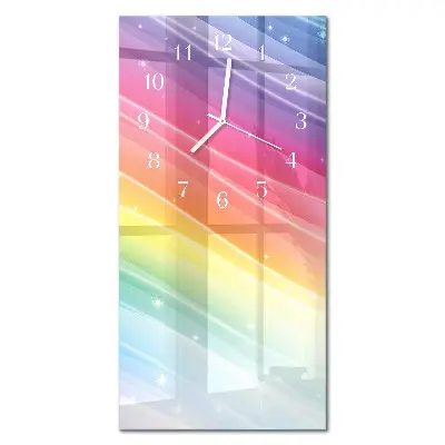 Vertikale glas wanduhr Regenbogen
