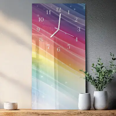 Vertikale glas wanduhr Regenbogen