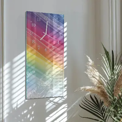 Vertikale glas wanduhr Regenbogen