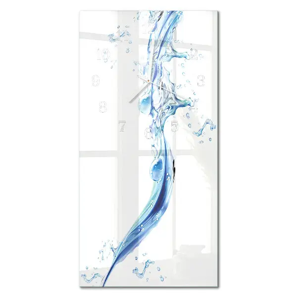 Vertikale glas wanduhr Wasser