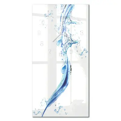 Vertikale glas wanduhr Wasser