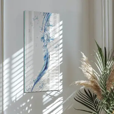 Vertikale glas wanduhr Wasser