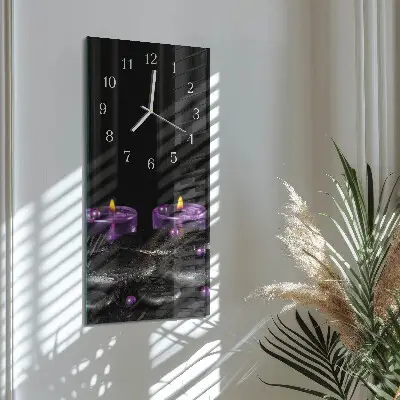 Wanduhr design ausgefallen vertikal Kerzensteine