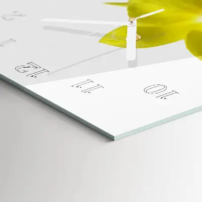 Vertikale glas wanduhr Orchidee