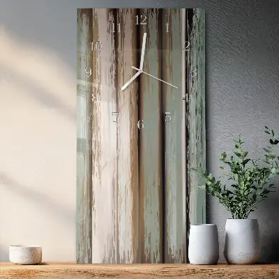Vertikale glas wanduhr Holz