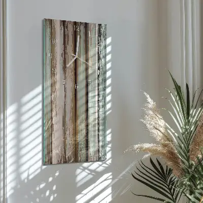 Vertikale glas wanduhr Holz