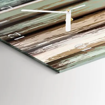 Vertikale glas wanduhr Holz