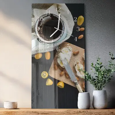 Vertikale glas wanduhr Handschlag