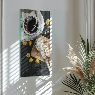Vertikale glas wanduhr Handschlag
