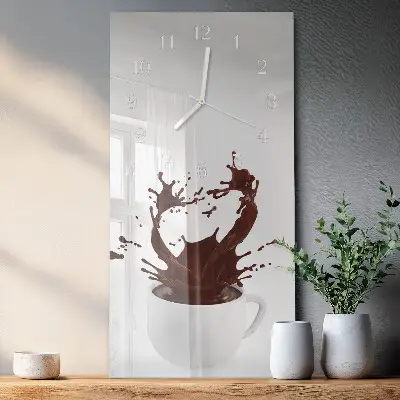 Wanduhr design ausgefallen vertikal Kaffee
