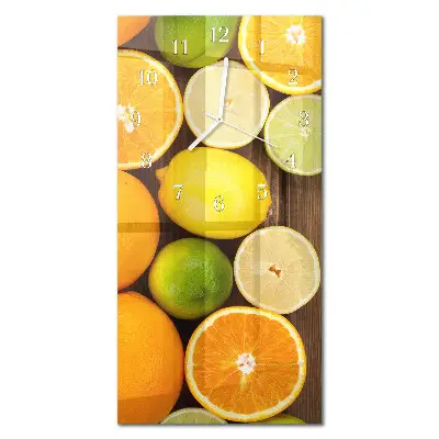 Vertikale glas wanduhr Obst