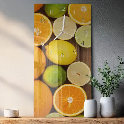 Vertikale glas wanduhr Obst
