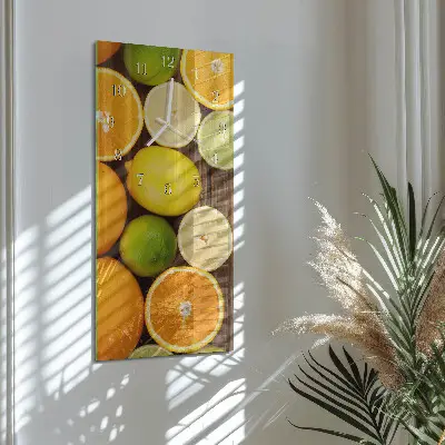 Vertikale glas wanduhr Obst