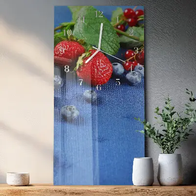 Vertikale glas wanduhr Beere