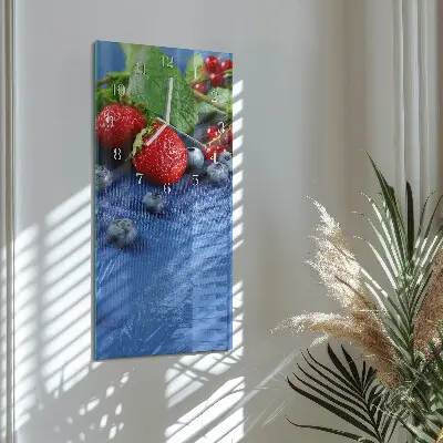 Vertikale glas wanduhr Beere