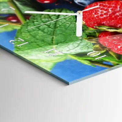 Vertikale glas wanduhr Beere