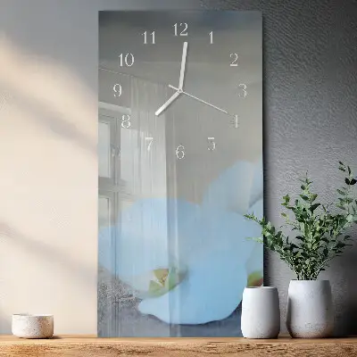 Moderne wanduhr vertikal Orchidee