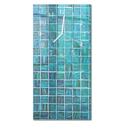Vertikale Uhr Blaue Fliesen