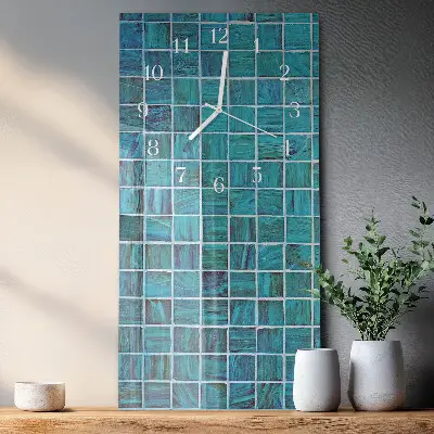 Vertikale Uhr Blaue Fliesen