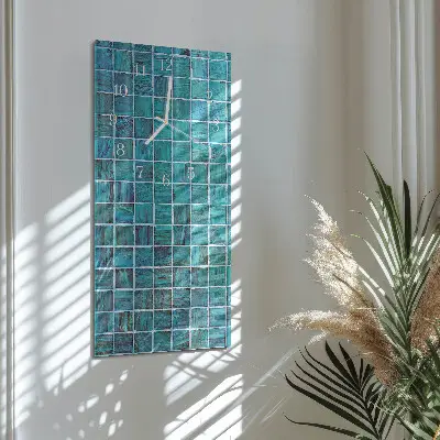 Vertikale Uhr Blaue Fliesen