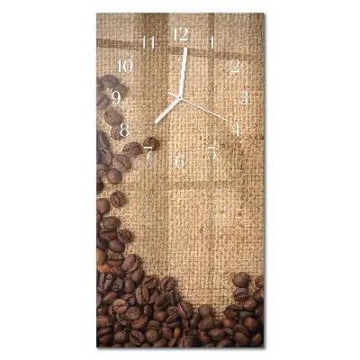 Wanduhr mit motiv vertikal Kaffeebohnen