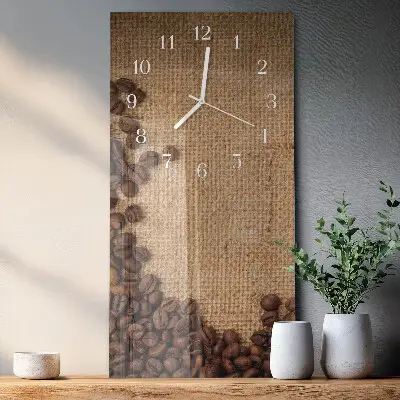 Wanduhr mit motiv vertikal Kaffeebohnen