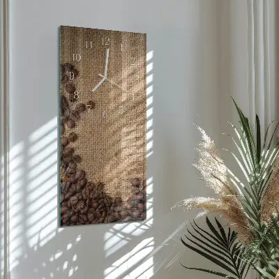 Wanduhr mit motiv vertikal Kaffeebohnen