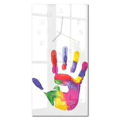 Vertikale glas wanduhr Hand